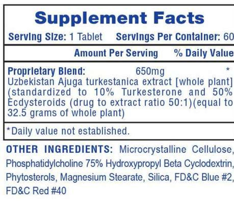 Vitamins & Minerals * | Wholesale Hi Tech Pharmaceuticals Hi Tech Turkesterone 650 (60 Tabs)