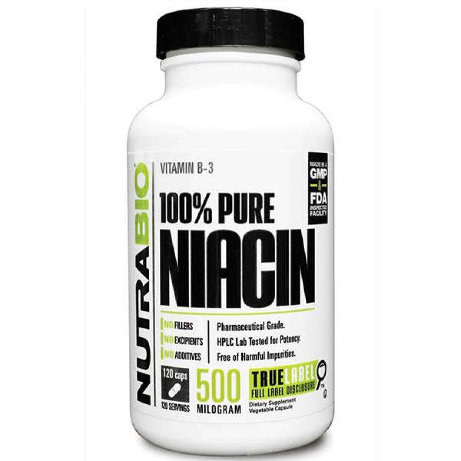 Vitamins & Minerals * | Wholesale Vitamins & Minerals Nutrabio 100% Pure Niacin (120 Caps)