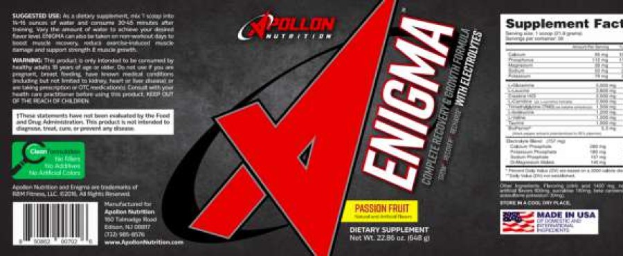 Amino Acids / Intraworkout * | Best Deal Amino Acids / Intraworkout Apollon Nutrition Enigma