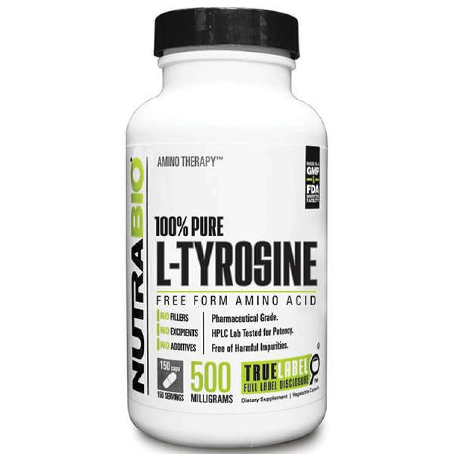 Amino Acids / Intraworkout * | Hot Sale Nutrabio 100% L-Tyrosine (150 Caps) Amino Acids / Intraworkout