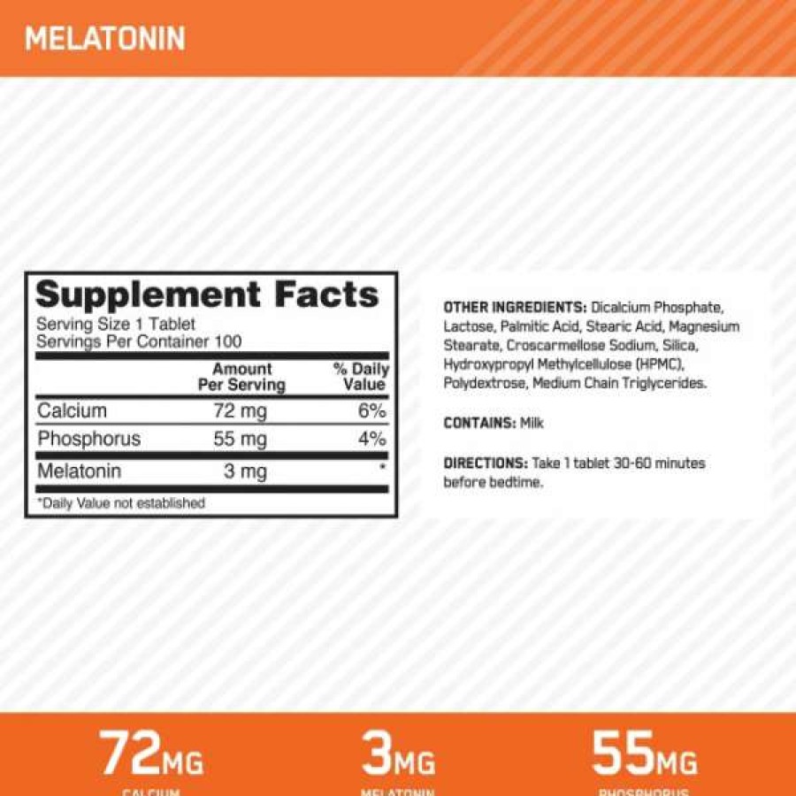 Nootropics & Focus * | Deals Nootropics & Focus Optimum Nutrition Melatonin (100 Caps) (Exp 09/2020)