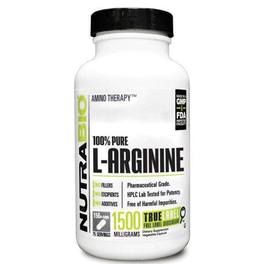 Amino Acids / Intraworkout * | Best Pirce Nutrabio Arginine Caps (750Mg) Amino Acids / Intraworkout