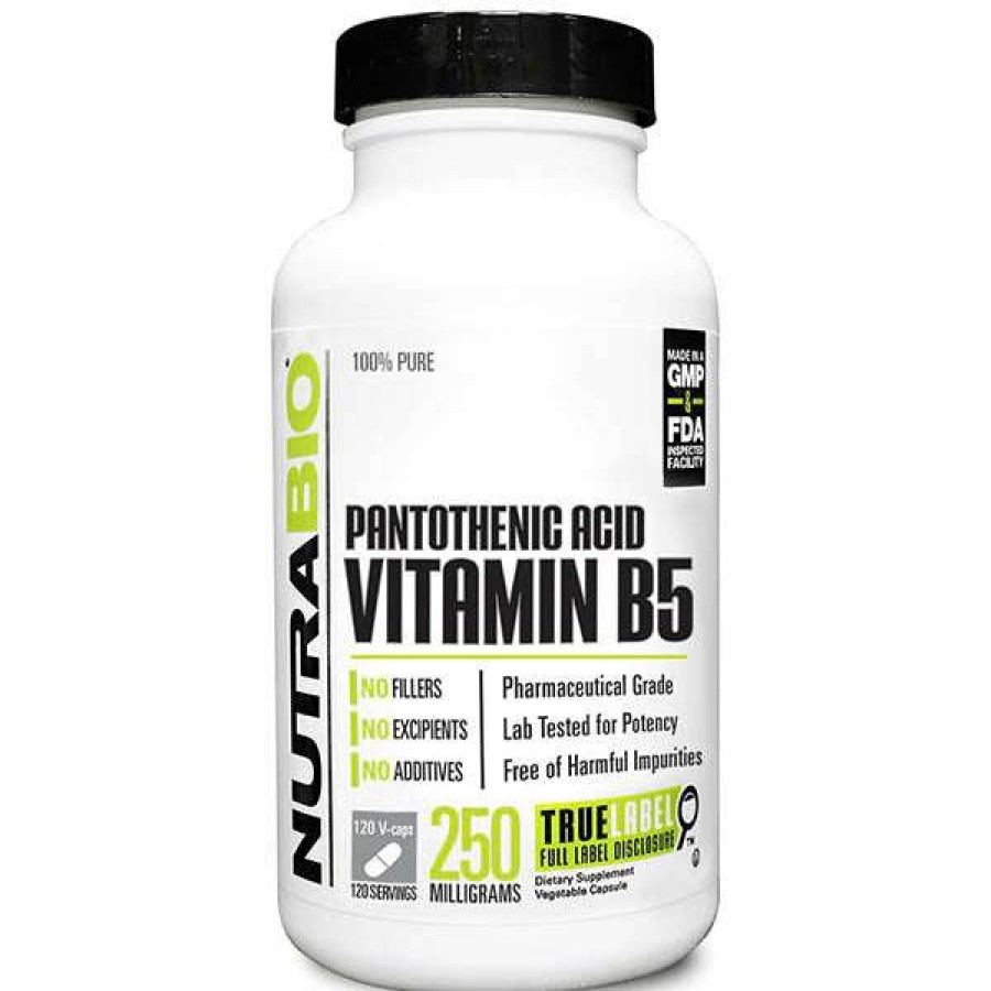 Vitamins & Minerals * | Cheapest Vitamins & Minerals Nutrabio Pantothenic Acid Vitamin B5 (120 Caps)