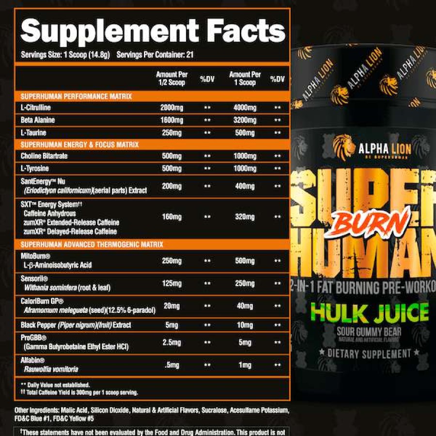 Fat Burners * | Best Sale Fat Burners Alpha Lion Superhuman Burn