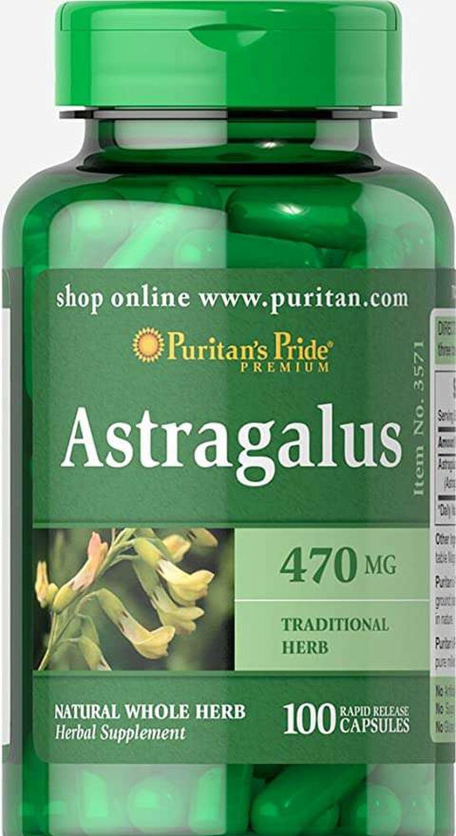 Vitamins & Minerals * | Best Deal Puritans'S Pride Puritan'S Pride Astragalus 100Caps Vitamins & Minerals