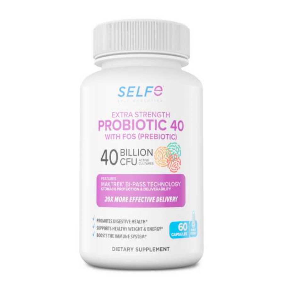 Vitamins & Minerals * | Discount Vitamins & Minerals Selfe Extra Strength Probiotic 40 With Fos (Prebiotic) 40 Billion Cfu (60 Caps)