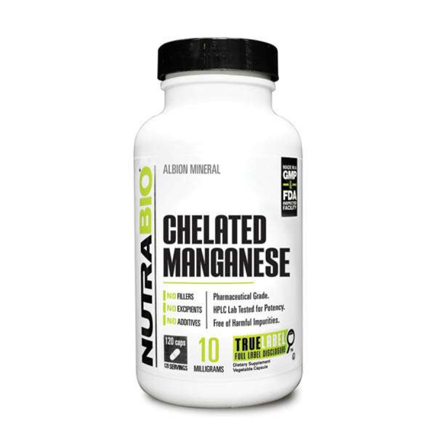 Vitamins & Minerals * | Top 10 Vitamins & Minerals Nutrabio Manganese Chelate 10Mg (120 Caps)