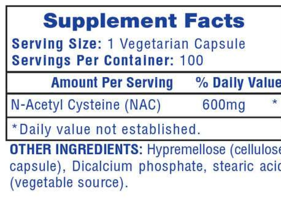 Vitamins & Minerals * | Buy Hi Tech Pharmaceuticals Vitamins & Minerals Hi Tech Nac (100 Caps)