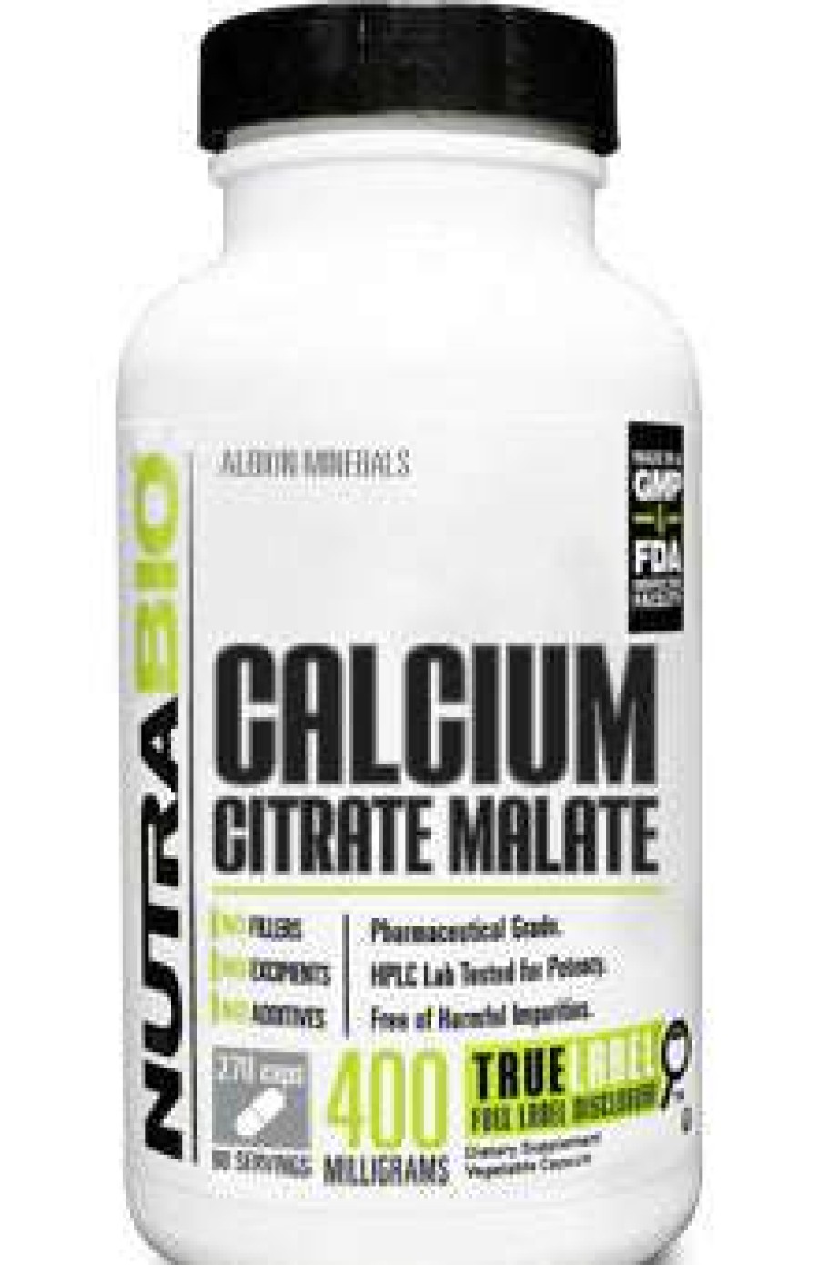 Vitamins & Minerals * | Cheap Nutrabio Calcium Citrate Malate (270 Caps)