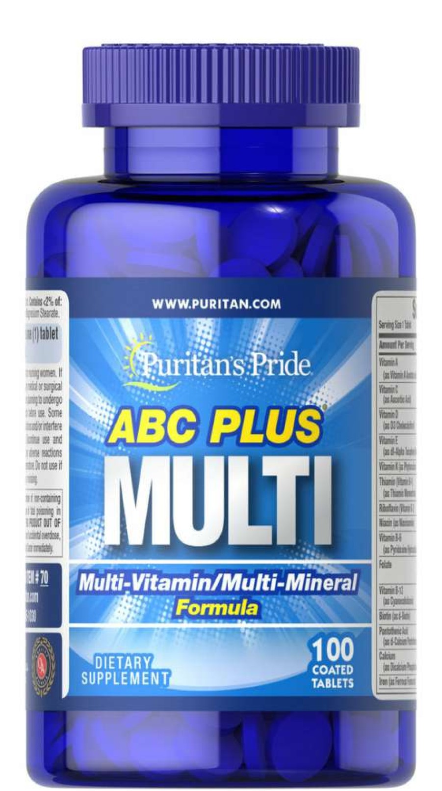 Vitamins & Minerals * | Best Reviews Of Puritans'S Pride Puritan'S Pride Abc Plus Multi 100Tabs