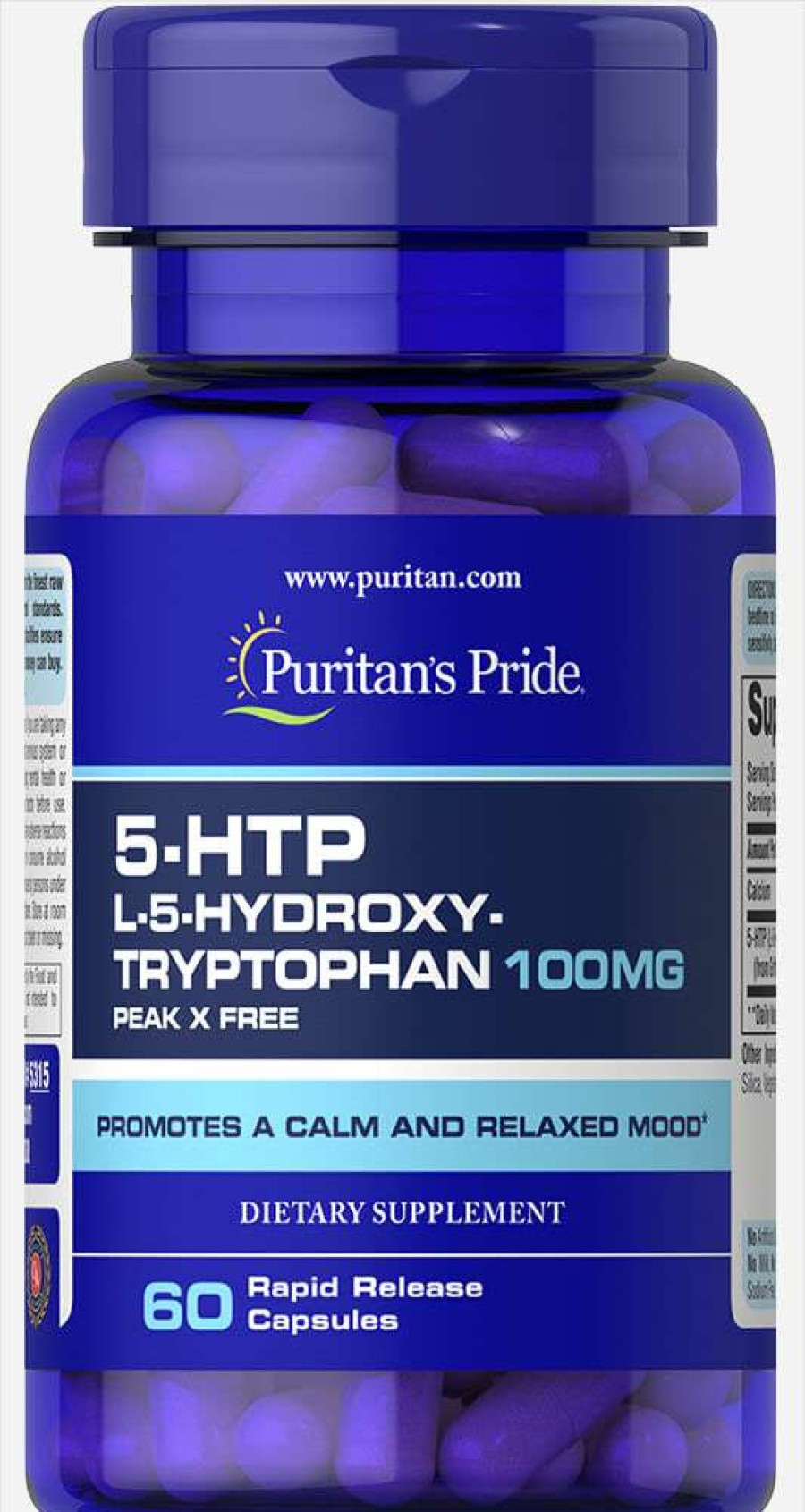 Vitamins & Minerals * | Top 10 Puritans'S Pride Puritan'S Pride 5-Htp L-5-Hydroxy-Tryptophan 100Mg (60 Caps)